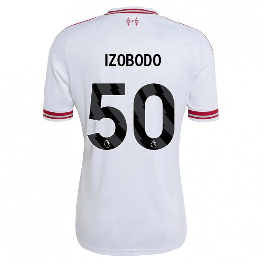 Danxen Bambino Maglia Elijah Izobodo John #50 Rosso Bianco Kit Gara Away 2026/27 Maglietta