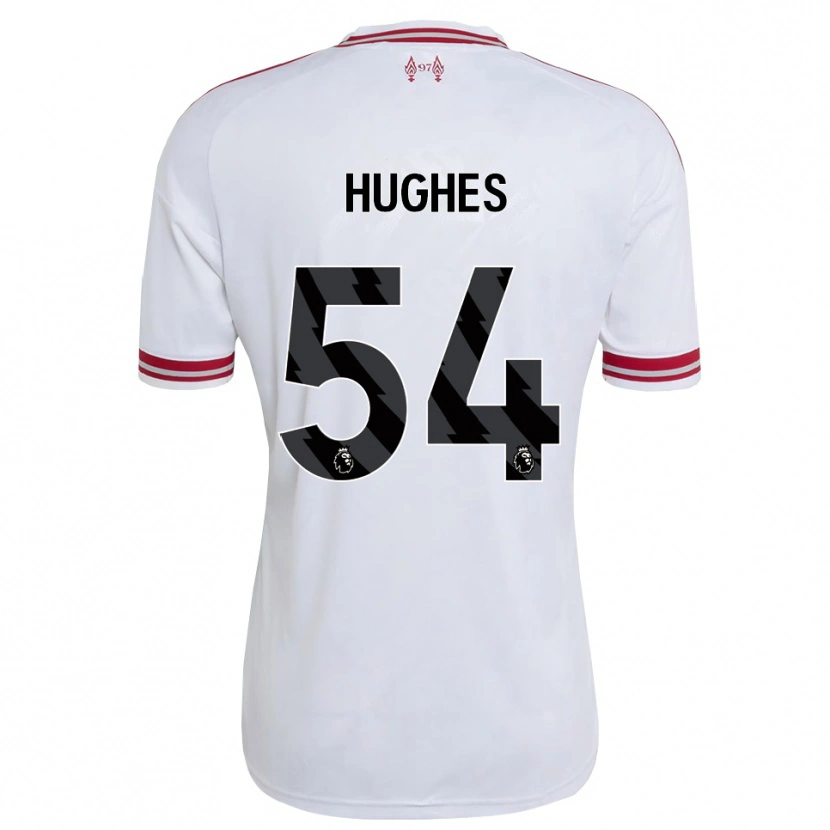 Danxen Bambino Maglia Liam Hughes #54 Rosso Bianco Kit Gara Away 2026/27 Maglietta