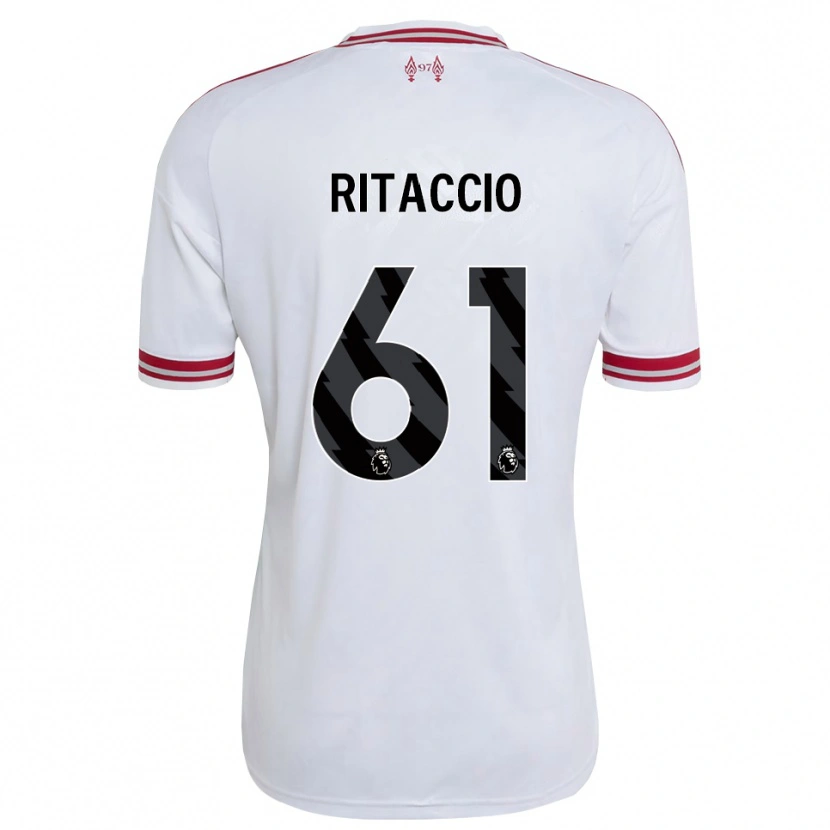 Danxen Bambino Maglia Matteo Ritaccio #61 Rosso Bianco Kit Gara Away 2026/27 Maglietta