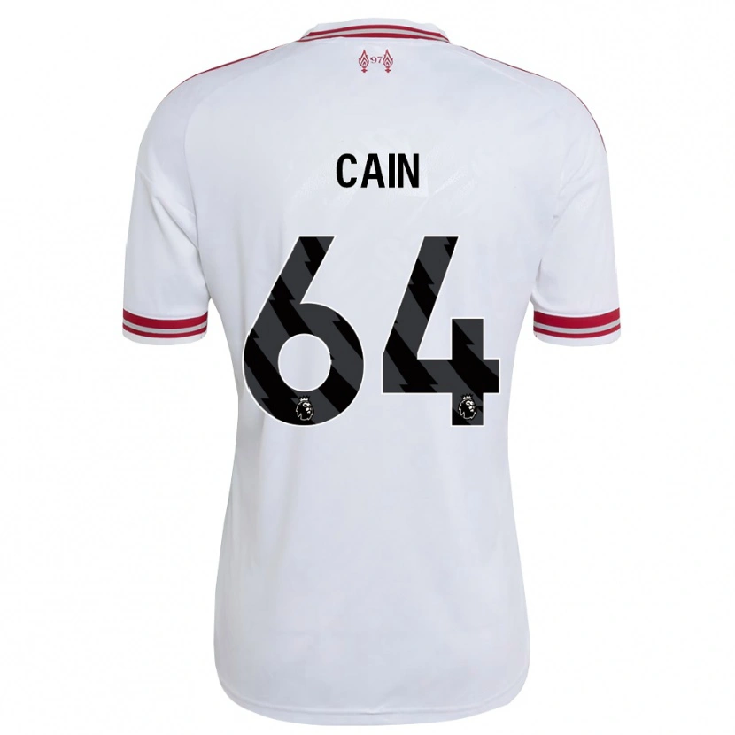 Danxen Bambino Maglia Jake Cain #64 Rosso Bianco Kit Gara Away 2026/27 Maglietta