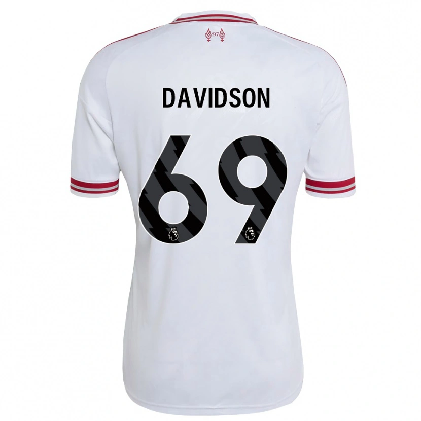 Danxen Bambino Maglia Josh Davidson #69 Rosso Bianco Kit Gara Away 2026/27 Maglietta