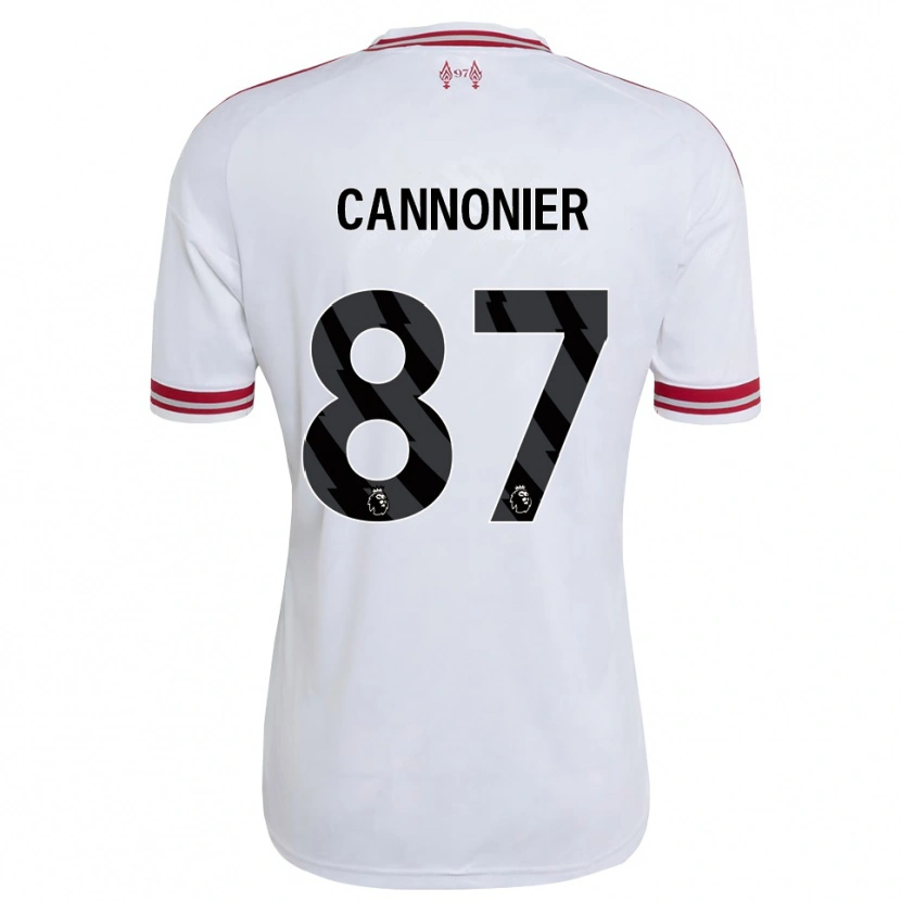 Danxen Bambino Maglia Oakley Cannonier #87 Rosso Bianco Kit Gara Away 2026/27 Maglietta