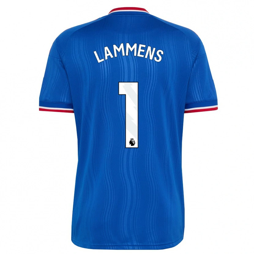 Danxen Bambino Maglia Senne Lammens #1 Blu Bianco Rosso Kit Gara Away 2026/27 Maglietta
