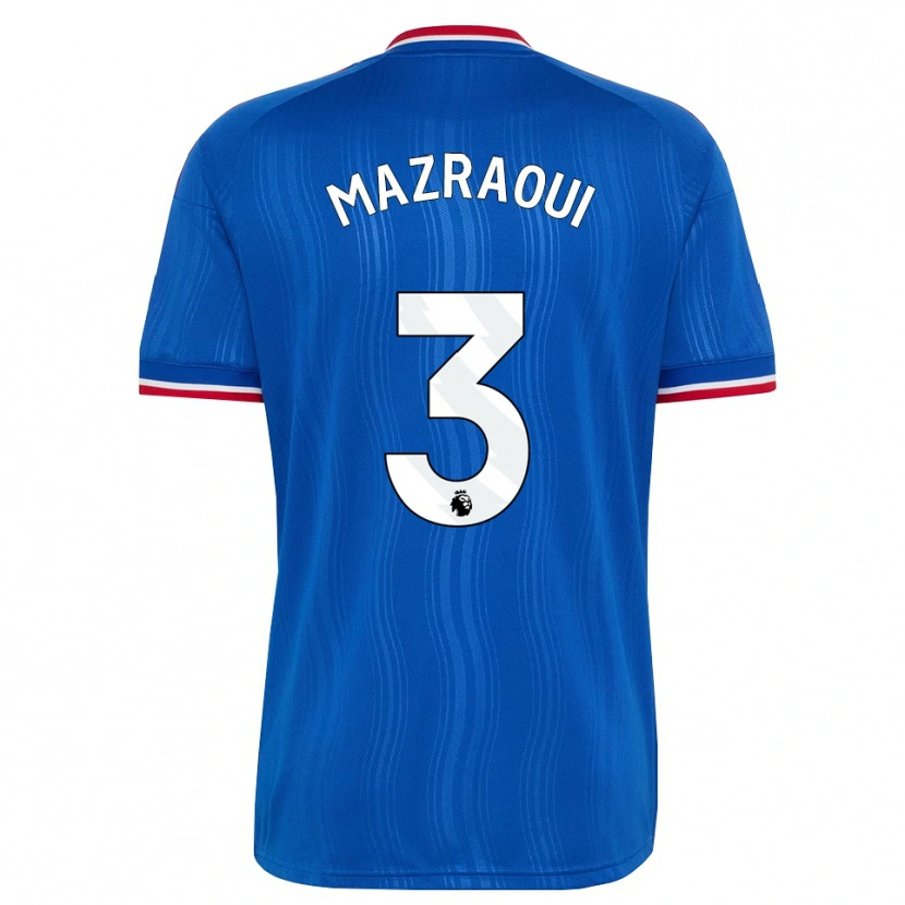 Danxen Bambino Maglia Noussair Mazraoui #3 Blu Bianco Rosso Kit Gara Away 2026/27 Maglietta