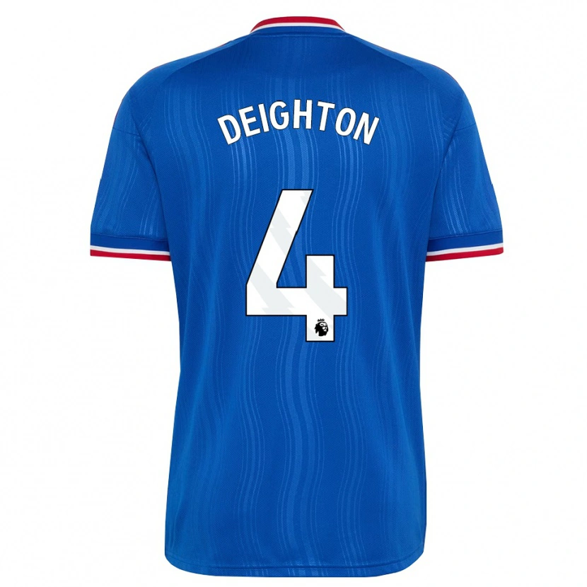 Danxen Bambino Maglia Joe Deighton #4 Blu Bianco Rosso Kit Gara Away 2026/27 Maglietta