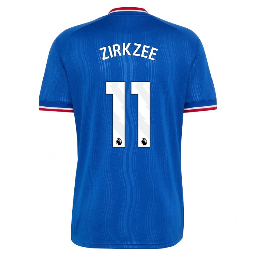 Danxen Bambino Maglia Joshua Zirkzee #11 Blu Bianco Rosso Kit Gara Away 2026/27 Maglietta
