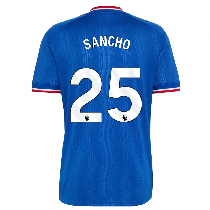 Danxen Bambino Maglia Jadon Sancho #25 Blu Bianco Rosso Kit Gara Away 2026/27 Maglietta