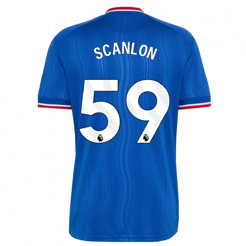 Danxen Bambino Maglia James Scanlon #59 Blu Bianco Rosso Kit Gara Away 2026/27 Maglietta