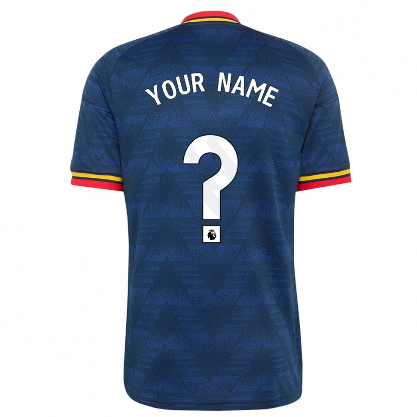 Danxen Bambino Maglia Il Tuo Nome #0 Blu Notte Giallo Rosso Kit Gara Away 2026/27 Maglietta