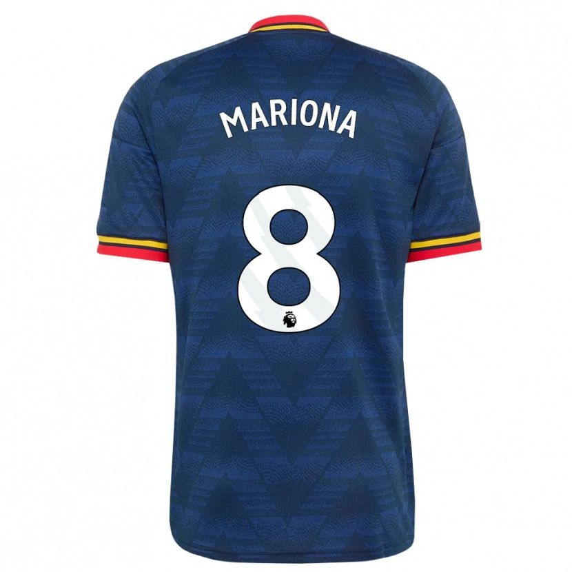 Danxen Bambino Maglia Mariona Caldentey #8 Blu Notte Giallo Rosso Kit Gara Away 2026/27 Maglietta
