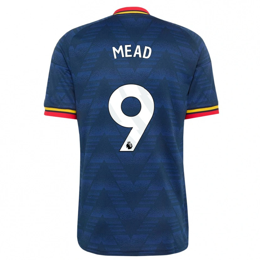Danxen Bambino Maglia Beth Mead #9 Blu Notte Giallo Rosso Kit Gara Away 2026/27 Maglietta