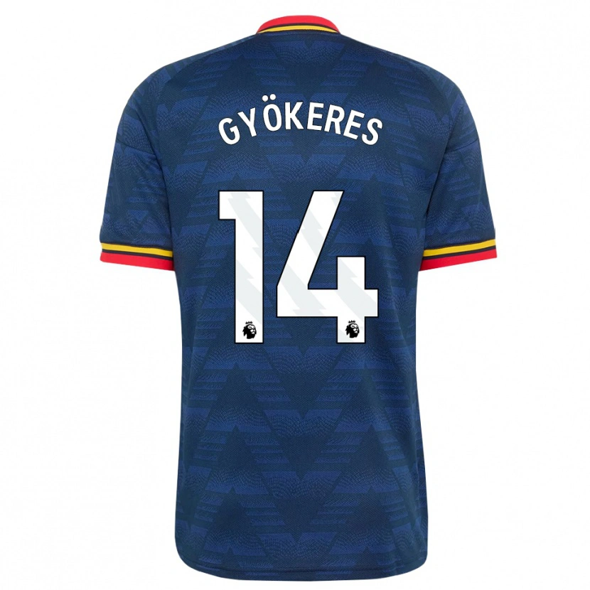 Danxen Bambino Maglia Viktor Gyökeres #14 Blu Notte Giallo Rosso Kit Gara Away 2026/27 Maglietta
