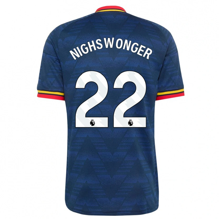 Danxen Bambino Maglia Jenna Nighswonger #22 Blu Notte Giallo Rosso Kit Gara Away 2026/27 Maglietta