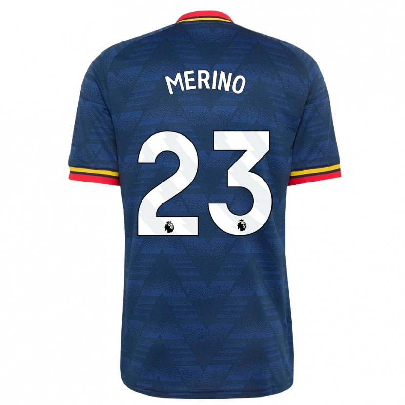 Danxen Bambino Maglia Mikel Merino #23 Blu Notte Giallo Rosso Kit Gara Away 2026/27 Maglietta