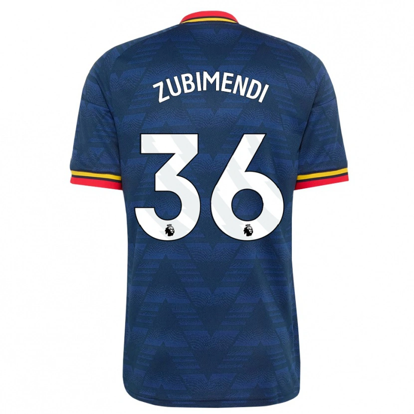 Danxen Bambino Maglia Martín Zubimendi #36 Blu Notte Giallo Rosso Kit Gara Away 2026/27 Maglietta