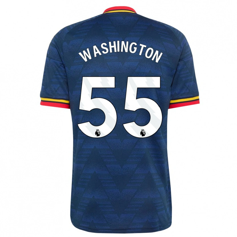 Danxen Bambino Maglia Marcell Washington #55 Blu Notte Giallo Rosso Kit Gara Away 2026/27 Maglietta
