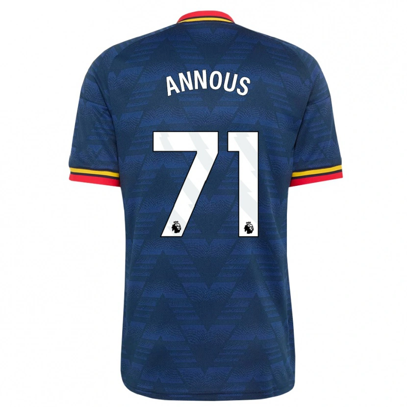 Danxen Bambino Maglia Andre Harriman-Annous #71 Blu Notte Giallo Rosso Kit Gara Away 2026/27 Maglietta
