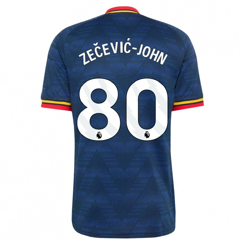 Danxen Bambino Maglia Louis Zečević-John #80 Blu Notte Giallo Rosso Kit Gara Away 2026/27 Maglietta