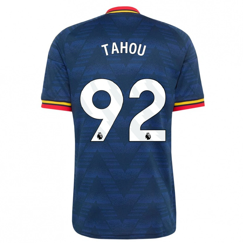 Danxen Bambino Maglia Joshua Tahou #92 Blu Notte Giallo Rosso Kit Gara Away 2026/27 Maglietta