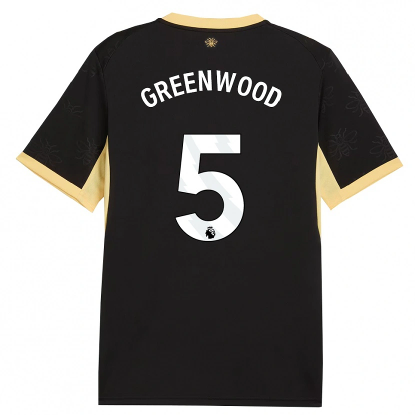 Danxen Bambino Maglia Alex Greenwood #5 Giallo Nero Kit Gara Away 2026/27 Maglietta