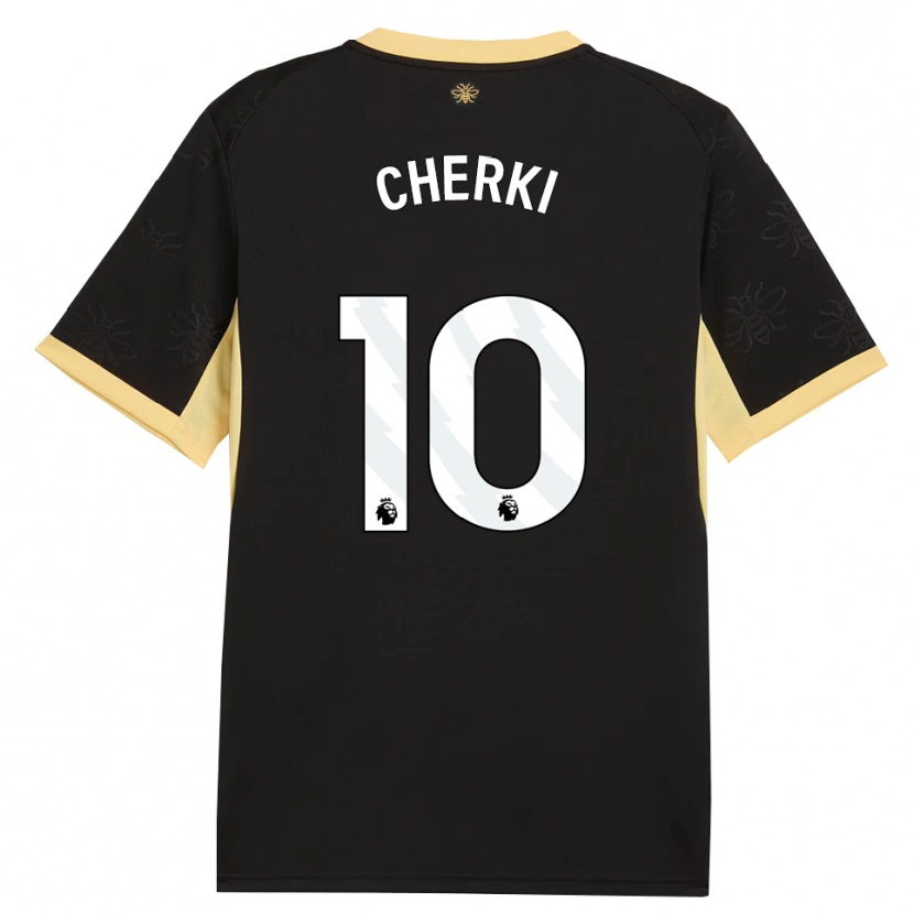 Danxen Bambino Maglia Rayan Cherki #10 Giallo Nero Kit Gara Away 2026/27 Maglietta