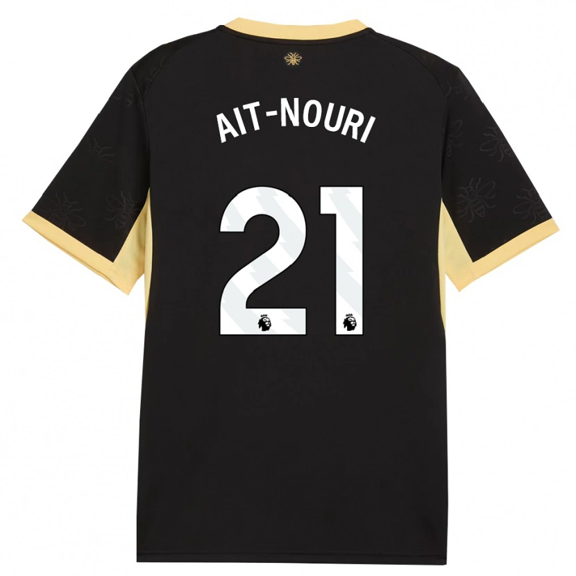 Danxen Bambino Maglia Rayan Aït-Nouri #21 Giallo Nero Kit Gara Away 2026/27 Maglietta
