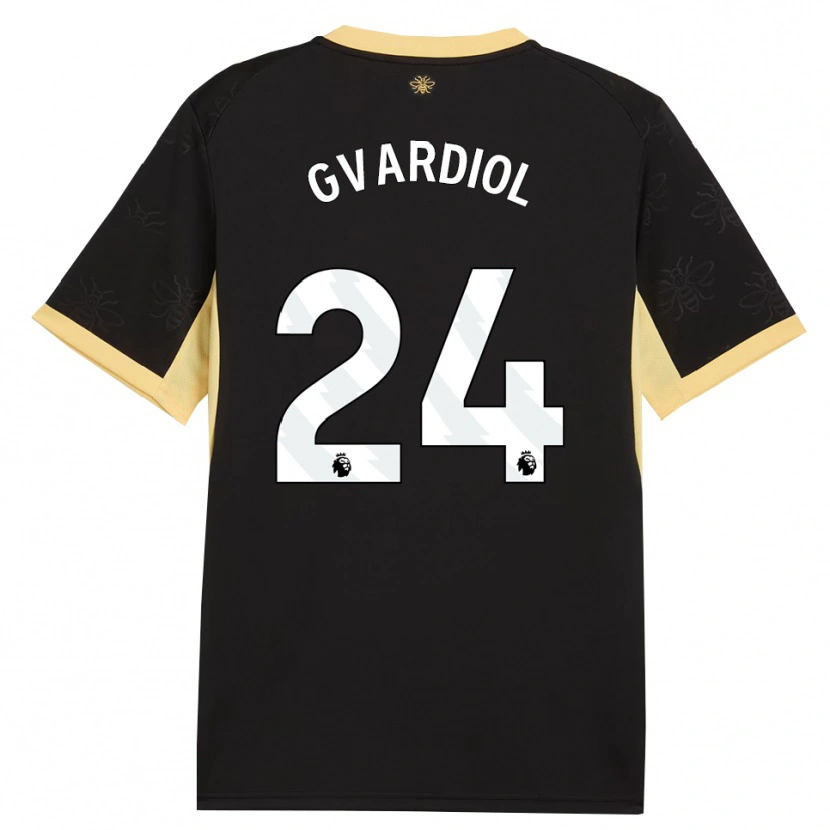 Danxen Bambino Maglia Josko Gvardiol #24 Giallo Nero Kit Gara Away 2026/27 Maglietta