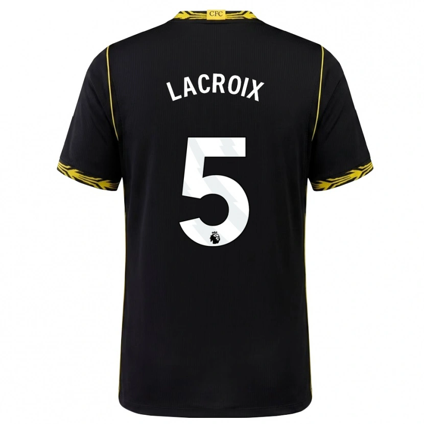 Danxen Bambino Maglia Maxence Lacroix #5 Giallo Nero Kit Gara Away 2026/27 Maglietta