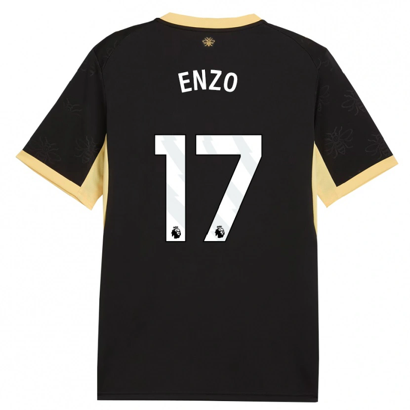 Danxen Bambino Maglia Enzo Fernández #17 Giallo Nero Kit Gara Away 2026/27 Maglietta