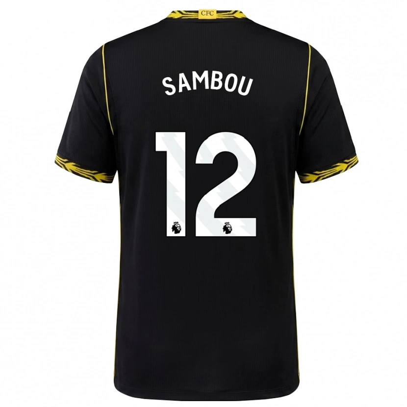 Danxen Bambino Maglia Gabriel Sambou #12 Giallo Nero Kit Gara Away 2026/27 Maglietta