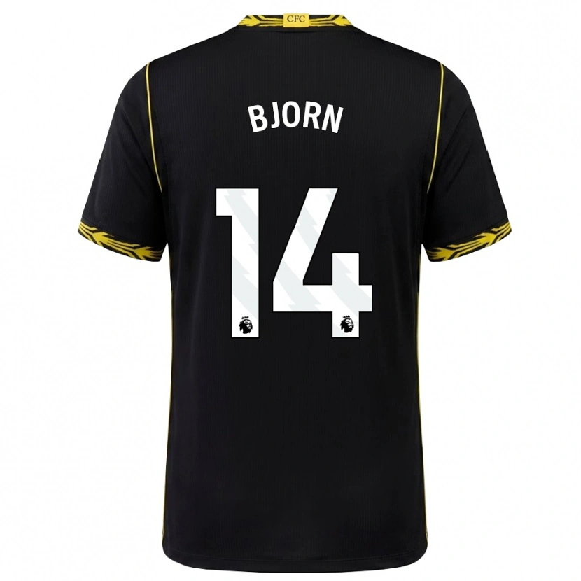 Danxen Bambino Maglia Nathalie Björn #14 Giallo Nero Kit Gara Away 2026/27 Maglietta
