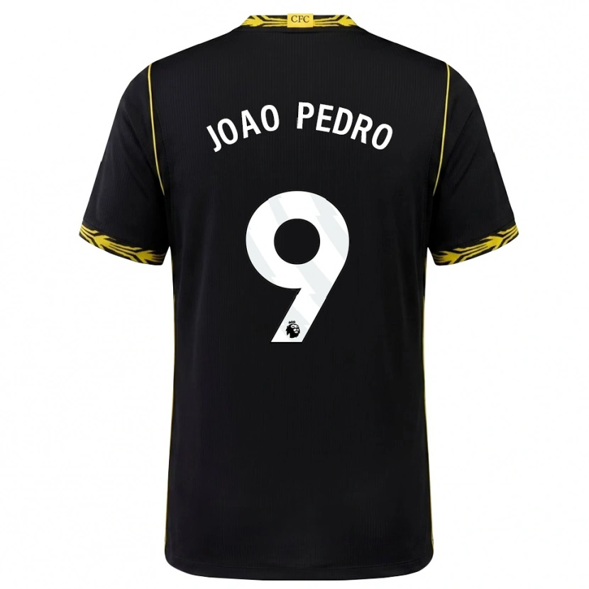 Danxen Bambino Maglia João Pedro #9 Giallo Nero Kit Gara Away 2026/27 Maglietta