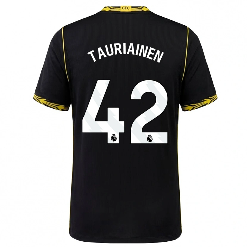 Danxen Bambino Maglia Jimi Tauriainen #42 Giallo Nero Kit Gara Away 2026/27 Maglietta