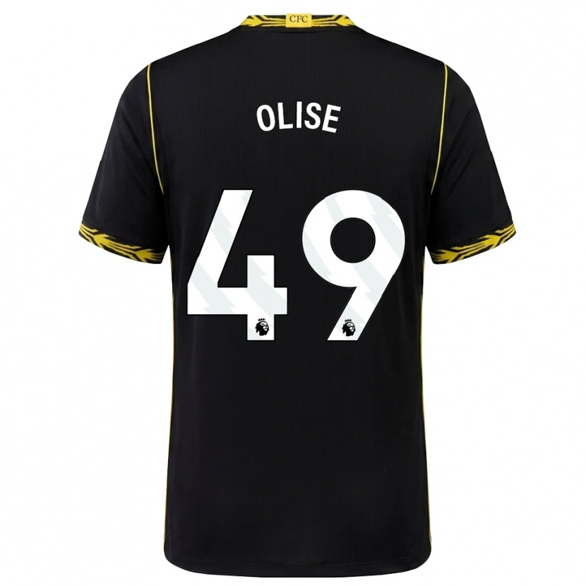 Danxen Bambino Maglia Richard Olise #49 Giallo Nero Kit Gara Away 2026/27 Maglietta
