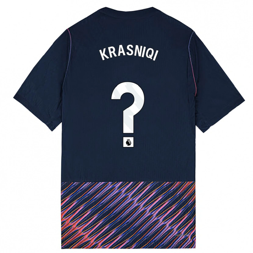 Danxen Bambino Maglia Elliot Krasniqi #0 Blu Reale Bianco Kit Gara Away 2026/27 Maglietta