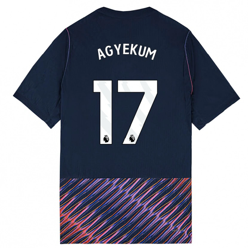 Danxen Bambino Maglia Ezra Agyekum #17 Blu Reale Bianco Kit Gara Away 2026/27 Maglietta