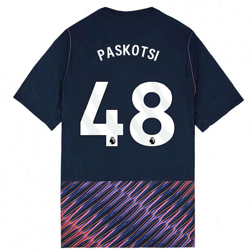 Danxen Bambino Maglia Maksim Paskotsi #48 Blu Reale Bianco Kit Gara Away 2026/27 Maglietta
