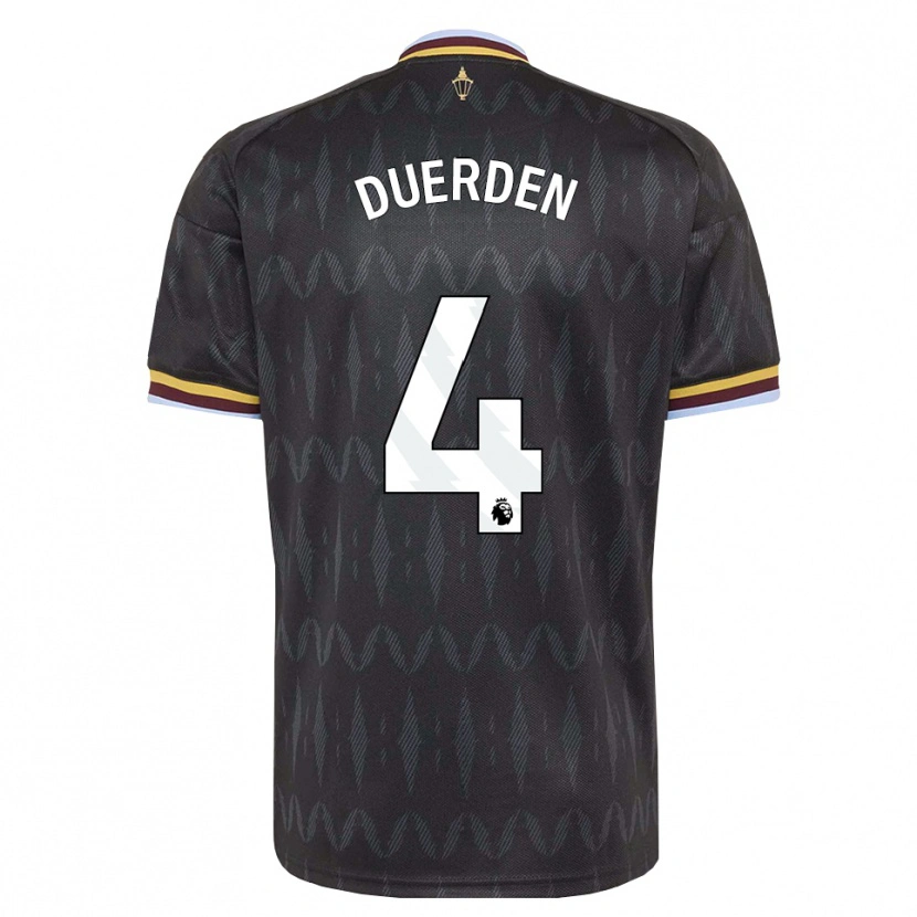 Danxen Bambino Maglia Archie Duerden #4 Blu Fiordaliso Nero Giallo Kit Gara Away 2026/27 Maglietta