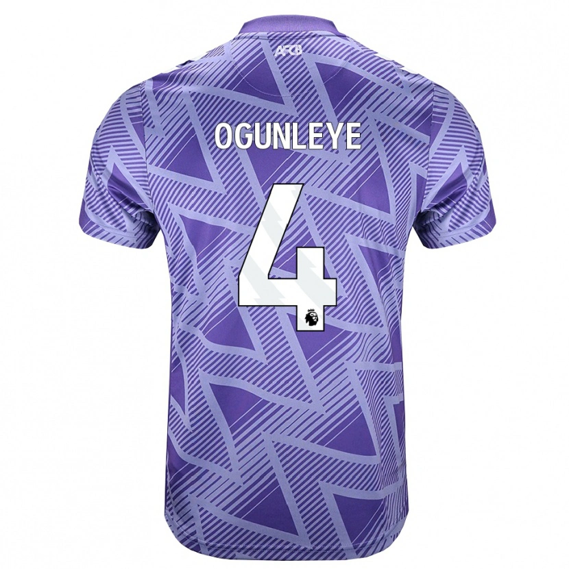 Danxen Bambino Maglia Malachi Ogunleye #4 Rossa Velo Pallido Bianco Kit Gara Away 2026/27 Maglietta
