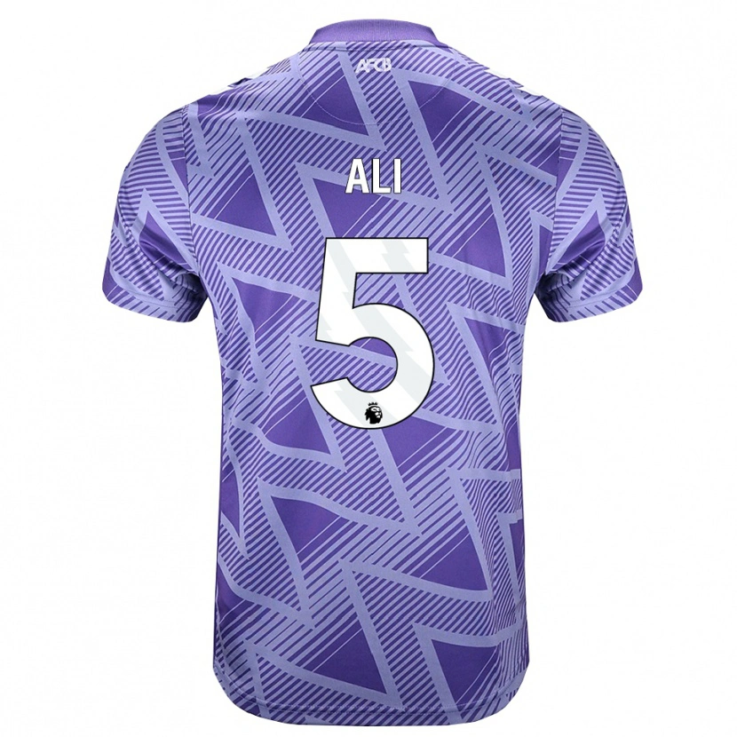 Danxen Bambino Maglia Ameer Ali #5 Rossa Velo Pallido Bianco Kit Gara Away 2026/27 Maglietta