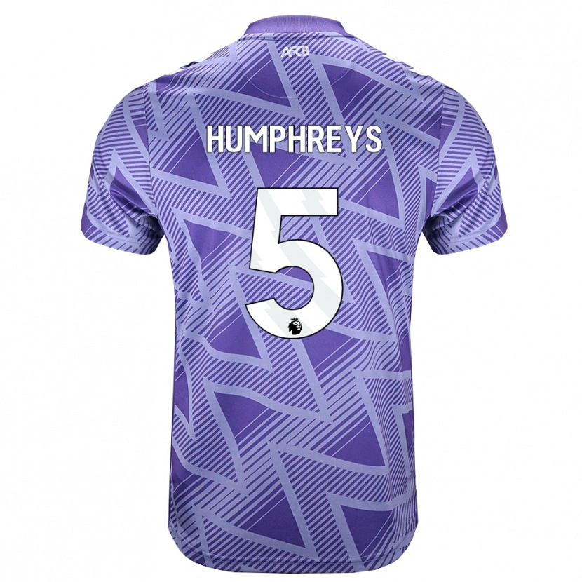 Danxen Bambino Maglia Holly Humphreys #5 Rossa Velo Pallido Bianco Kit Gara Away 2026/27 Maglietta