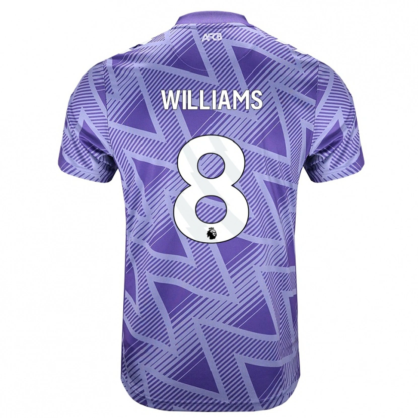 Danxen Bambino Maglia Phoebe Williams #8 Rossa Velo Pallido Bianco Kit Gara Away 2026/27 Maglietta
