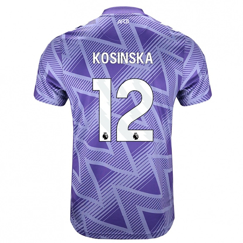 Danxen Bambino Maglia Daniela Kosinska #12 Rossa Velo Pallido Bianco Kit Gara Away 2026/27 Maglietta