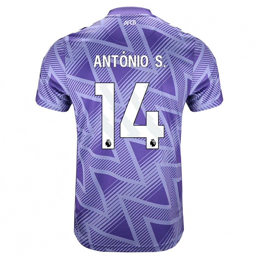 Danxen Bambino Maglia António Silva #14 Rossa Velo Pallido Bianco Kit Gara Away 2026/27 Maglietta