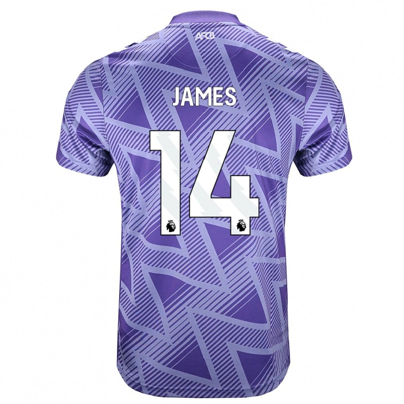 Danxen Bambino Maglia Katie James #14 Rossa Velo Pallido Bianco Kit Gara Away 2026/27 Maglietta