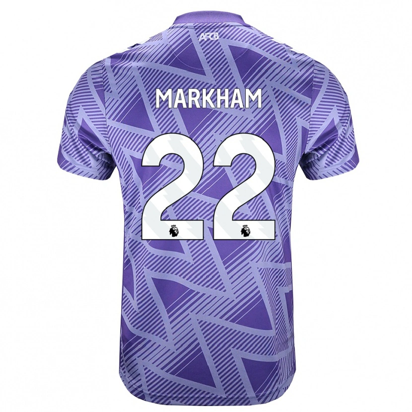 Danxen Bambino Maglia Jenna Markham #22 Rossa Velo Pallido Bianco Kit Gara Away 2026/27 Maglietta