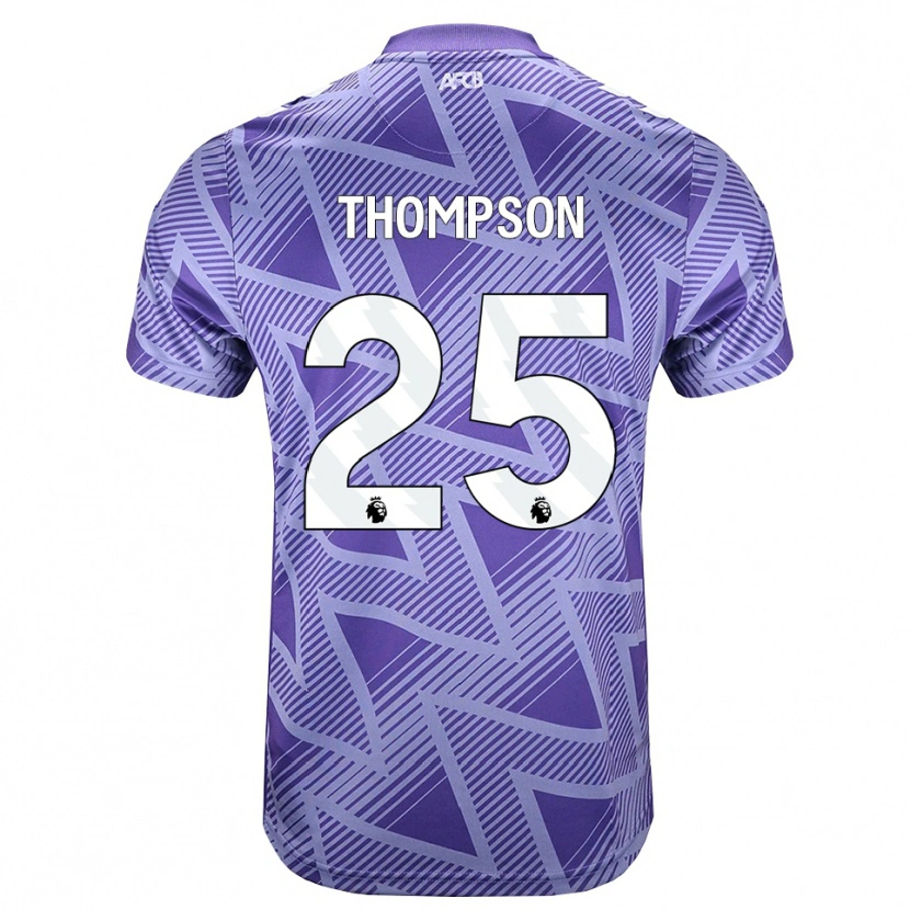 Danxen Bambino Maglia Kenni Thompson #25 Rossa Velo Pallido Bianco Kit Gara Away 2026/27 Maglietta