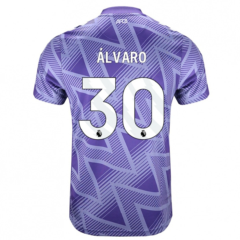 Danxen Bambino Maglia Álvaro Rodríguez #30 Rossa Velo Pallido Bianco Kit Gara Away 2026/27 Maglietta