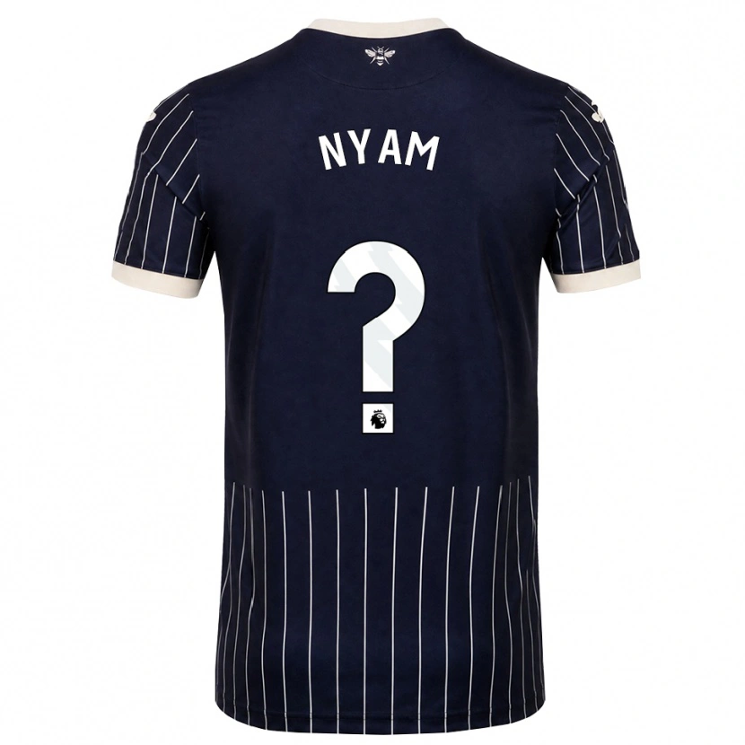 Danxen Bambino Maglia Jenom Nyam #0 Bianco Nero Kit Gara Away 2026/27 Maglietta