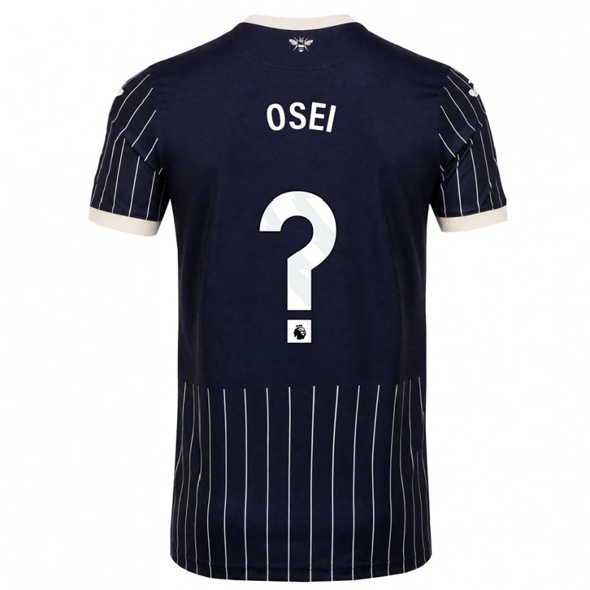 Danxen Bambino Maglia Mark Osei #0 Bianco Nero Kit Gara Away 2026/27 Maglietta